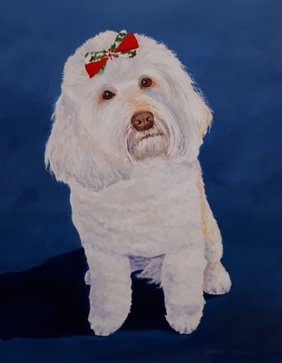 Pet portrait in acrylic